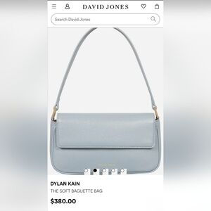 Dylan Kain Gray Leather Baguette Leather